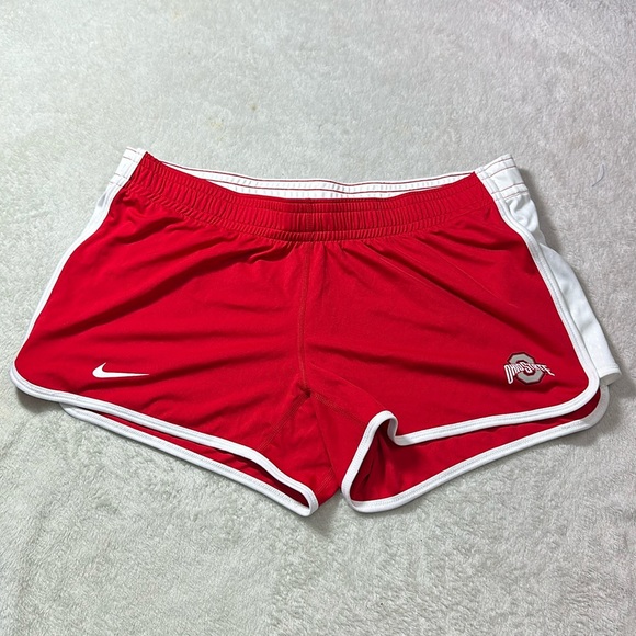 Nike Womens Ohio State University Athletic Shorts Red and White Size Medium - Picture 1 of 8